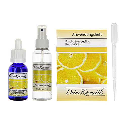 Preisvergleich Produktbild Fruchtsäurepeeling 70%, 0,5 pH, Profiheimbehandlung, AHA Glycolsäure Peeling, Fruchtsäure Peeling, Komplett Sets (Nachfüll-Set / Groß, 30ml)