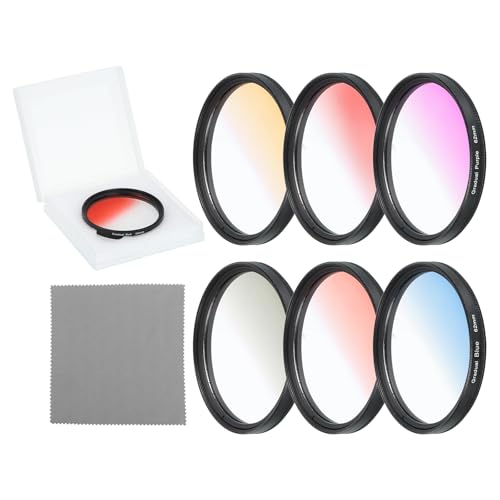 Filtres couleur graduels 62 mm objectif photo SLR accessoire dégradé orange bleu gris