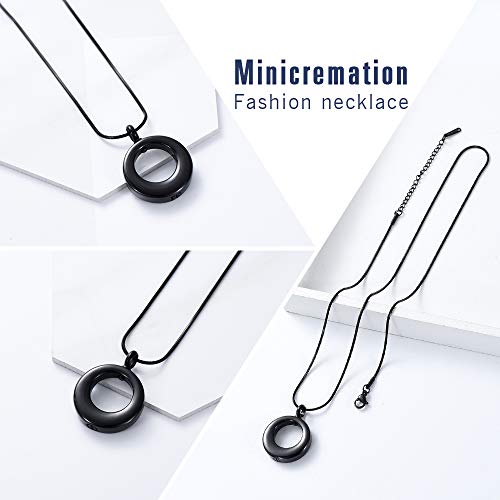 Minicremation Cremation Jewelry Urn Necklace for Ashes Stainless Steel Circle of Life Eternity Memorial Keepsake Urn Pendant for Ashes4