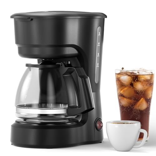 5-Cup-Drip-Coffee-Maker-Delay-Brew-Keep-Warm-Plate-25oz-Water-Reservoir-Reusable-filter-One-Touch-Switch-Overheat-protection-Ideal-for-HomeOfficeOutside-Black 5 Cup Drip Coffee Maker Delay Brew Keep Warm Plate 25oz Water Reservoir Reusable filter One Touch Switch Overheat protection Ideal for HomeOfficeOutside Black