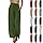 2025 Pantaloni Estivi da Donna in Lino Pantaloni Casual in Cotone e Tessuto di Lino Pantaloni Casual Monocromatici Pantalone da Spiaggia a Vita Alta e Gamba Larga con Tasche (A2-Dark Verde, L)