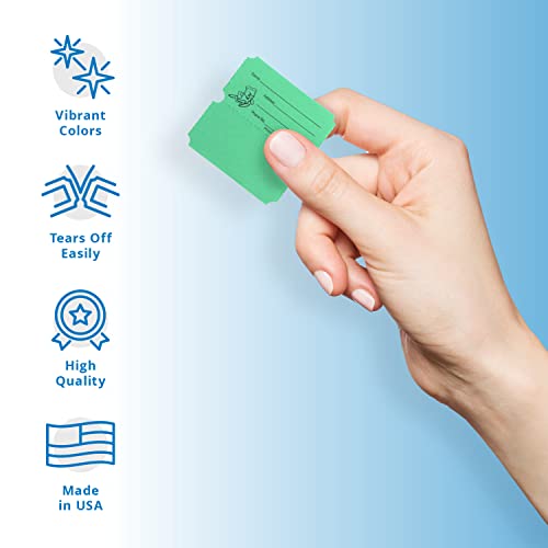 Indiana Ticket Co. 2,000 Green Raffle Tickets Double Roll, 50/50 Raffle Tickets, Tickets For Events, Carnivals, Door Prizes, Drinks And More #TOP1