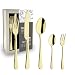 Produktbild Kuppels Delia Besteck Set 30-teilig | PVD Essbesteck für 6 Personen | Modernes Trendbesteck | Edelstahl 18/0 hochglanzpoliert | Champagner