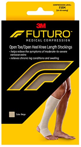 Futuro Open Toe/Open Heel Stocking, Unisex, Firm Compression, 20-30 mm/Hg, Helps Relieve Symptoms of Mild Varicose Veins, One Stocking, XL