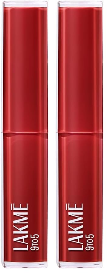 Image of Lakme 9to5 Lip Tattoo Matte Slim Stick, Burgundy Passion, 2g, for Intense Color and Full Coverage, with Bakuchiol and Vitamin E, Smudgeproof and Waterproof, Long-Lasting Lipstick for Women (Pack of 2)