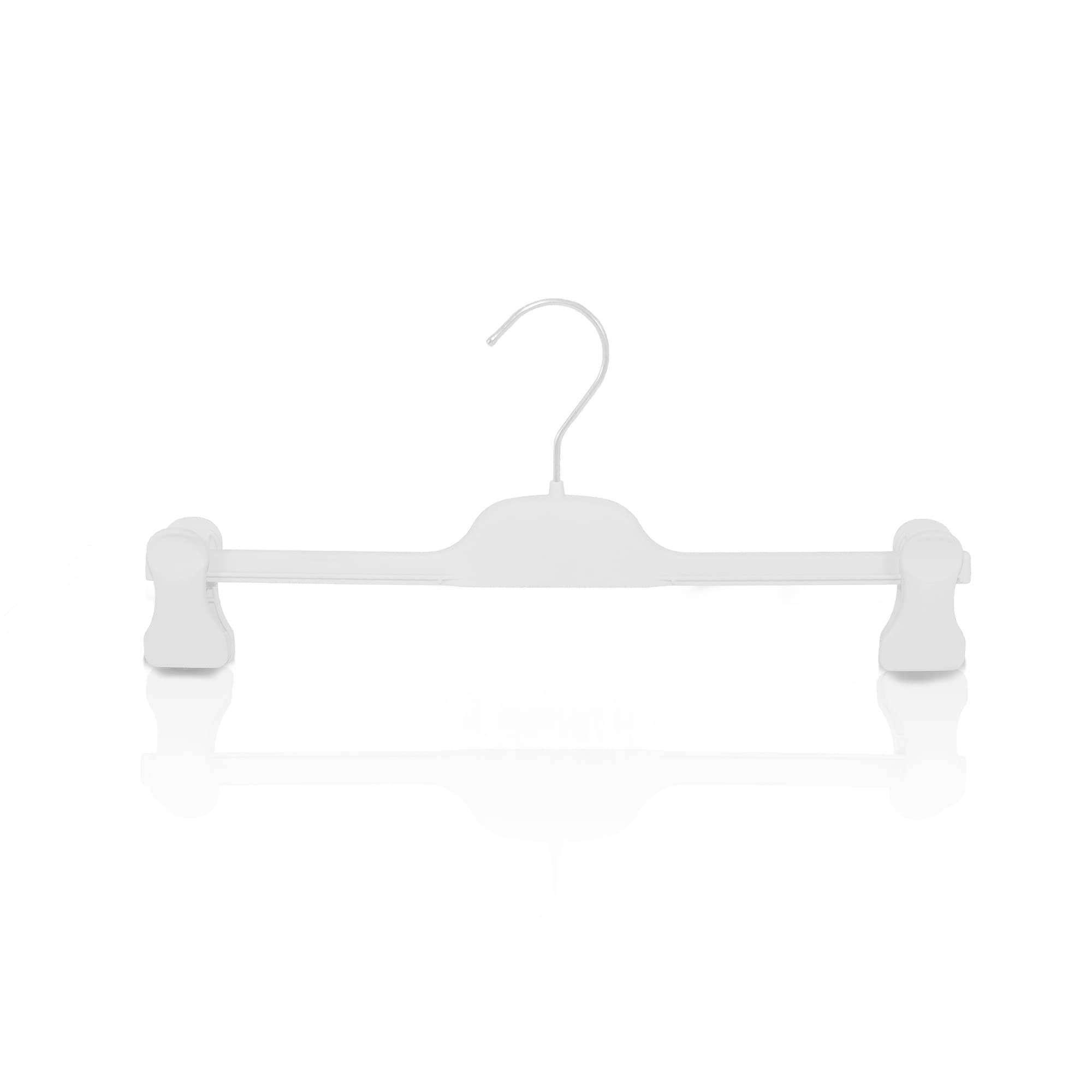 Kiroplast 20 Perchas de Pantalones de Goma Rosa para Pantalones Antideslizantes Pinzas para la Piel Faldas 36 cm (Blanco)