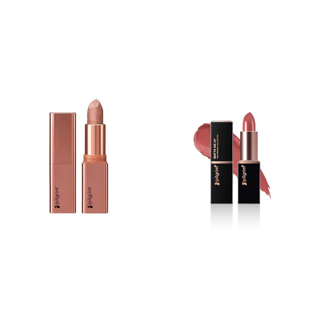 Pilgrim Glitter Lipstick For Women 4.2gm & Matte Me Up Bullet Lipstick 4.2g-picture-18