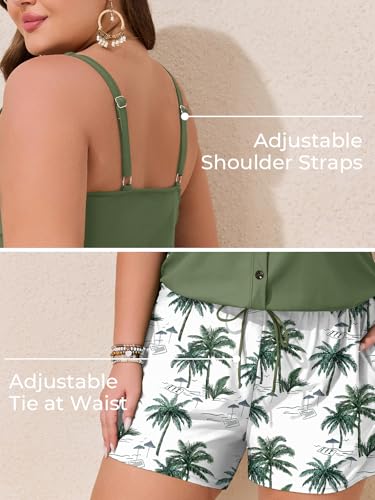 Image of Summer Mae Plus Size Swim Romper One Piece Swimsuit Women Blouson Bathing Suit with Pockets 2026 Modest Swimwear
