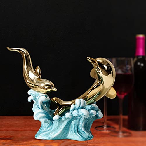 Ioensy Estilo Nórdico Dolphin Rack Decorativo Animal Escultura Artigos de Mobiliário Arte Bonito Gar