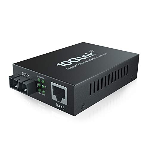 Image of 10Gtek 1.25G Gigabit MultiMode Fiber to Ethernet Media Converter, MMF Dual SC Fiber to Ethernet Copper RJ45 Converter for 10 /100 /1000Base-Tx to 1000Base-SX, UL Certified, up to 550-m