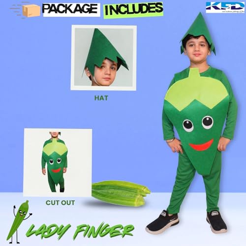 Image of Kaku Fancy Dresses Fruit and Vegetable Costume Paper Cutout with Cap For Kids | Healthy Food Costume For Boys & Girls (Tracksuit Not Included)