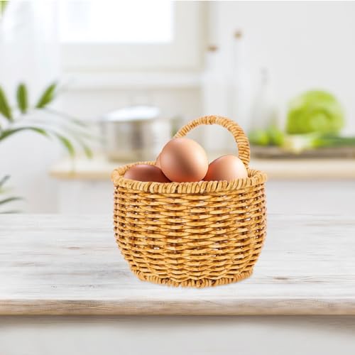 Woven Hanging Baskets Onion Basket Storage Fruit Wall Storage Rattan Basket Organizer for Kitchen Wall Home Restaurant Garlic Vegetable Wall Planters by Cabilock - Image 3