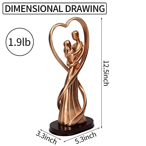 Norrclp Modern Decor Couple Statue, Valentine's Day Decorations Couple Sculpture For Home Decor, Wedding (Coppery) #TOP1