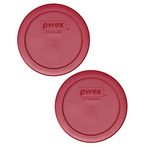 Pyrex 7200-PC 2-Cup Sangria Red Food Storage Lid (2-Pack) - Made in USA