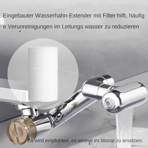 Extensor de grifo giratorio ajustable que elimina salpicaduras en el lavabo 6