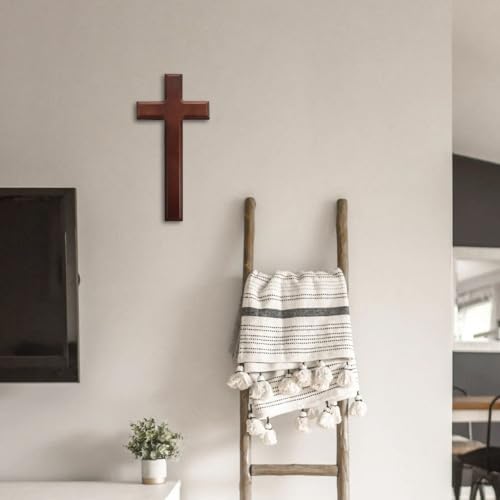 Cruz cristiana de madera Beavorty ideal para obsequio religioso familiar 4