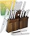 DALSTRONG Knife Set Block - 18-Pc Colossal Knife Set - Gladiator Series - German HC Steel - Acacia Wood Stand - White ABS Handles - NSF Certified