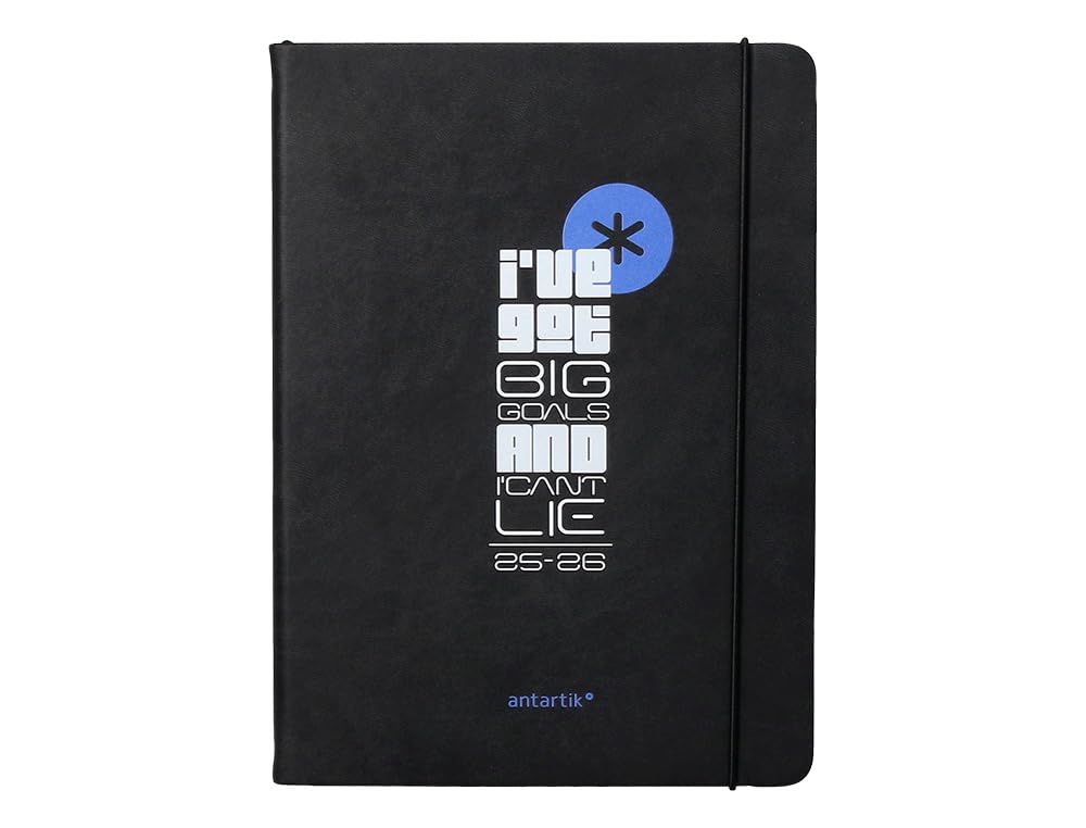 Antartik 25-26 bound school diary go! Simil black leather week view A5 bilingual paper FSC 80 g.