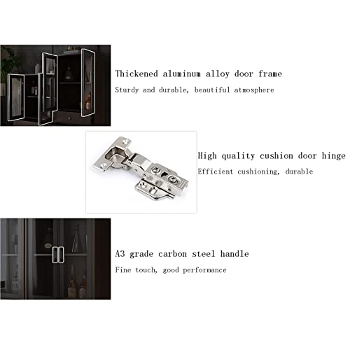 TJYYGHUJ Freistehende Weinregale und -schränke Freistehender Weinbodenschrank für Küche und Wohnzimmer mit 2 Glastüren und 1 Schublade, Weinaufbewahrungswürfel