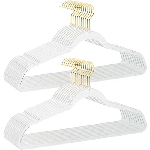 Kleiderbügel Gold-Transparente 20 Set, 41cm dünn mit 360° drehbarem Haken
