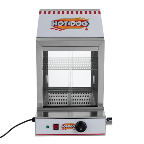 Machine a Hot Dog,1200W Chauffage Électrique Pour Chien Réchauffeur de Nourriture Snack Saucisse Réchauffeur Vapeur 220V,Pour Cantines,Petits Supermarchés