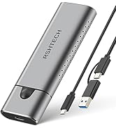 RSHTECH Nvme SSD M.2 Gehäuse Aluminium - USB M.2 Adapter, USB 3.2 Gen 2 10gbps PCIe - UASP Trim -...