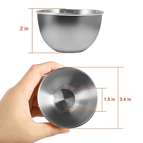 Amytalk 10 Pack 3.3Inch Stainless Steel Sauce Dishes Mini Individual Saucers Bowl Round Seasoning Dishes Sushi Dipping Bowl Appetizer Plates, Sliver #TOP1