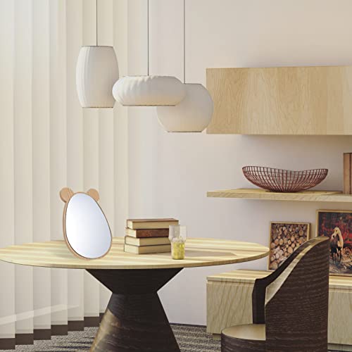 minkissy 2pcs espejo de maquillaje con soporte y led miniatura 4