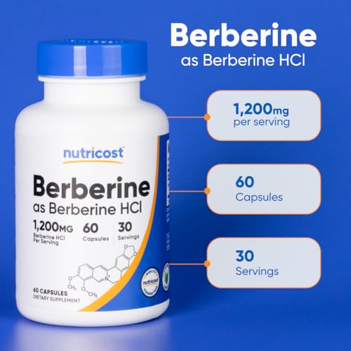 Nutricost Berberine HCl 1200mg , 60 Vegetarian Capsules - Gluten Free & Non-GMO - Image 6
