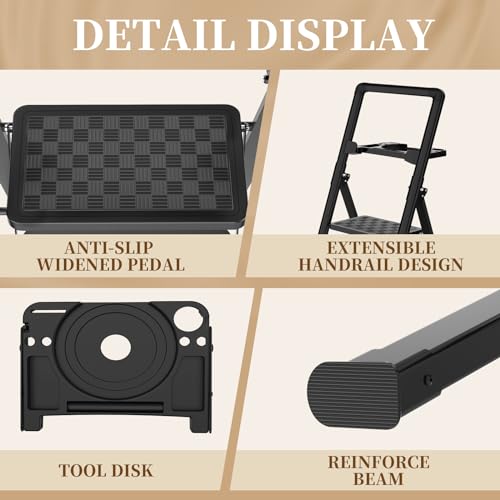 Hbtower USAZFJHR-ZL1505030100 Step Ladder, Step Ladder Folding Step Stool thumb #4