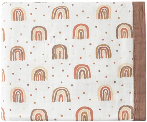 Boho Rainbow Muslin Quilts- Bamboo Summer Blanket For Toddler -Oversized 47" X 47" - 2 Layers Muslin Baby Crib Blanket For Boy, Gender Neutral #TOP4