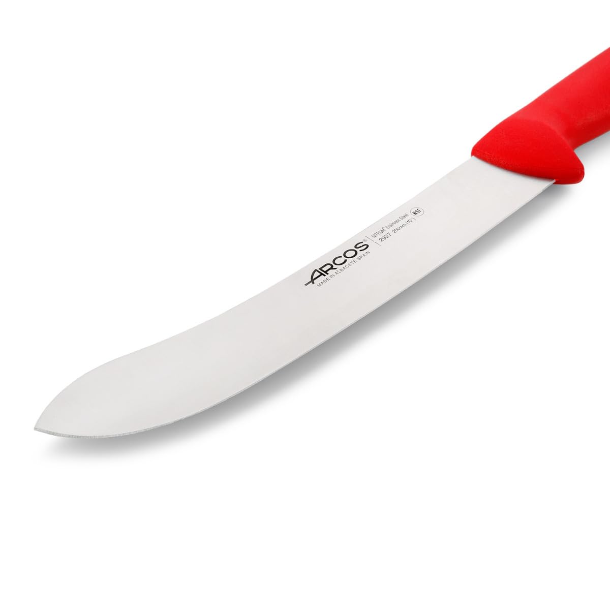Arcos Fleischermesser und Fleischmesser - Edelstahlklinge 25 cm - Griff aus Polypropylen, Ideal für Fleischverarbeitung - Rot, Serie 2900