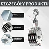 Wciągarka z hamulcem linowym, mała wciągarka linowa, siła podnoszenia 8:1, z nylonową linką 20 m i haczykiem, maks. 300 kg, obracany o 270°, na polowania, garaż, magazyny, budownictwo