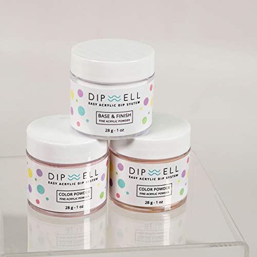 Dip Powder Nail Kit (Natural Color Starter), Acrylic Powder And Gel Resin Kit For Dip, Starter System By Dipwell (Comes With Bond, Base, Activator, Sealer, Brush Softener + 3 Powder Jars) #TOP2