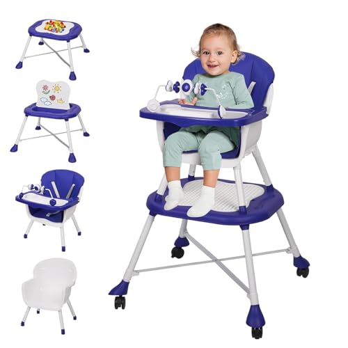 BESTXH Azul, Trona Multifuncional para Bebé, Silla De Aprendizaje, Mesa De Bloques, Silla Baja, Silla De Juguete Y Mesa De Dibujo, Trona con Bandeja ExtraíBle Y Correa, Juguete