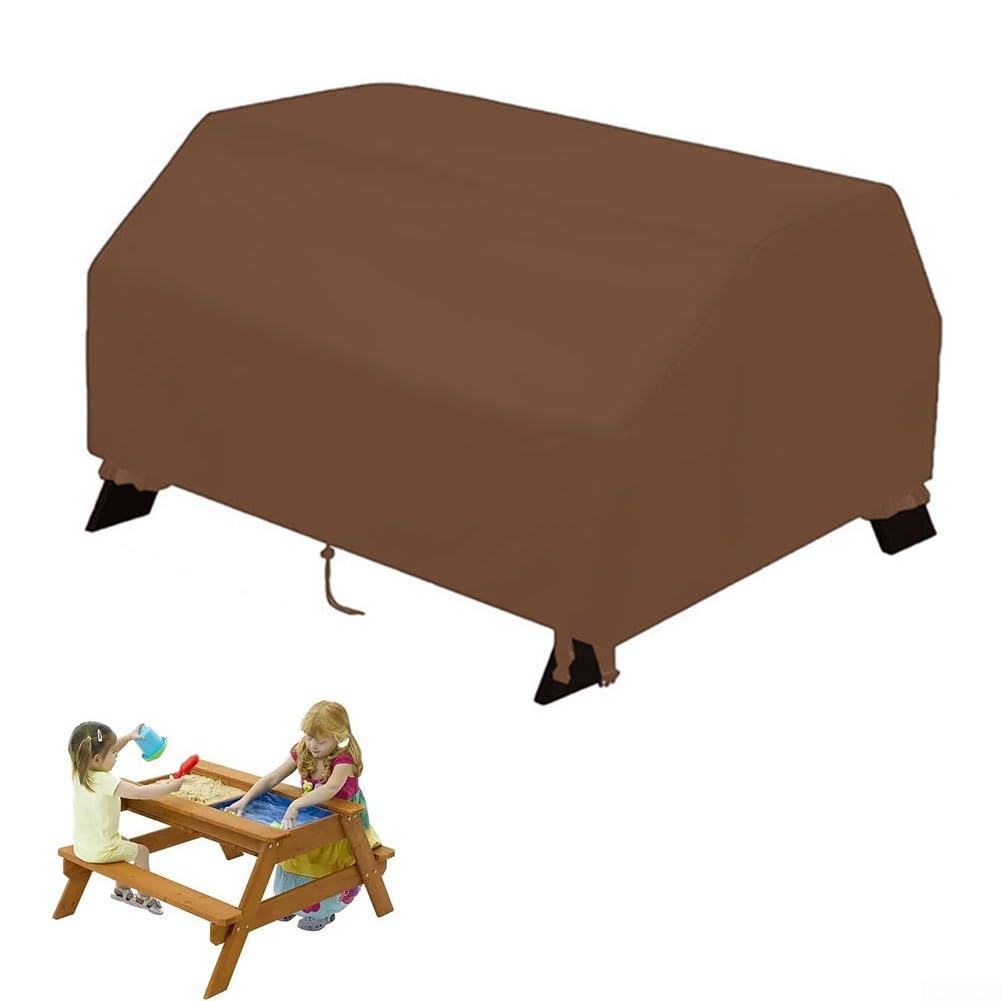 Kids Water Play Table Cover 210D Oxford Cloth Splash Pond Water Table Cover Proof Anti-UV Outdoor Toys Covers(Coffee)