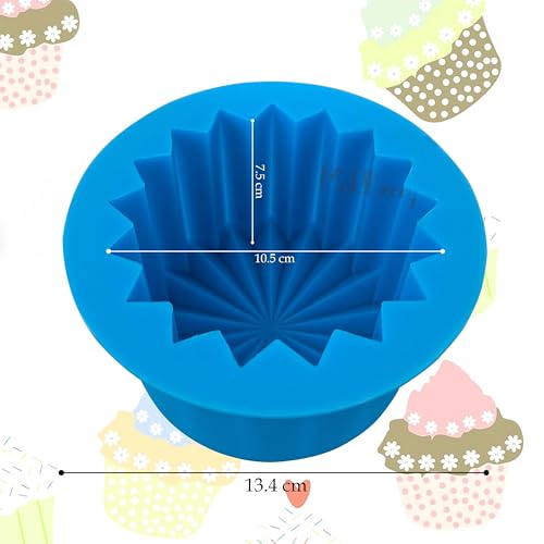 Image of MoldBerry Origami Silicone Bento Cake Mold - 7.5cm Deep Non-Stick Mini Baking Pan for Cakes, Cheesecakes, Cupcakes, Muffins, Tarts & Chocolates - Reusable, Flexible Mold (Pack 1)