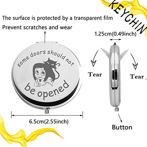 Keychin Movie Fans Pocket Mirror Cartoon Movie Fans Gifts Some Doors Should Not Be Opened Compact Makeup Mirror For Women Girls Teenagers (Be Opened-S) #TOP1