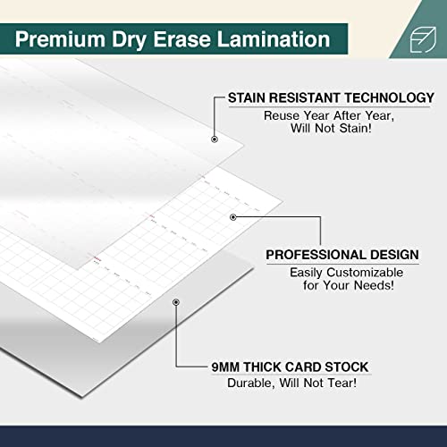 Large Dry Erase Wall Calendar - 38" X 60" - Undated Blank 2023 Reusable Yearly Calendar - Giant Whiteboard Year Poster - Jumbo Laminated 12 Month Office Calendar (Lushleaf Designs) #TOP5