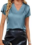 Mujer Verano Oficina Blusa Raso Trabajo Tops Business Casual Camisas