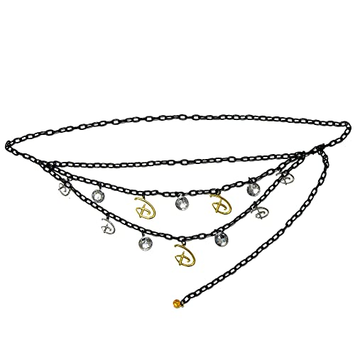 Buckle-Down Disney Belt, Chain Belt, Signature D Logo Chain Belt with Charms