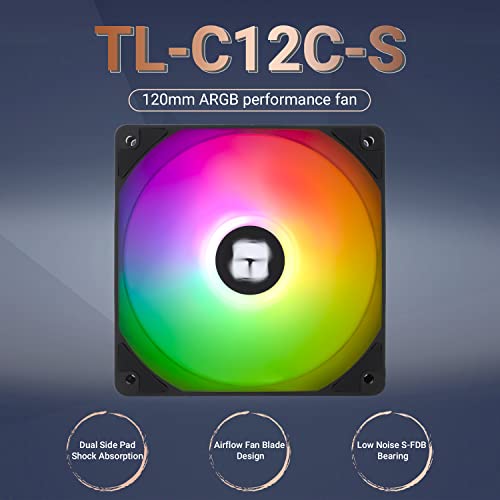 Thermalright TL-C12C-S CPU Fan 120mm ARGB Case Cooler Fan, 4pin PWM Silent Computer Fan With S-FDB Bearing Included, up to 1550RPM cooling fan - Image 3