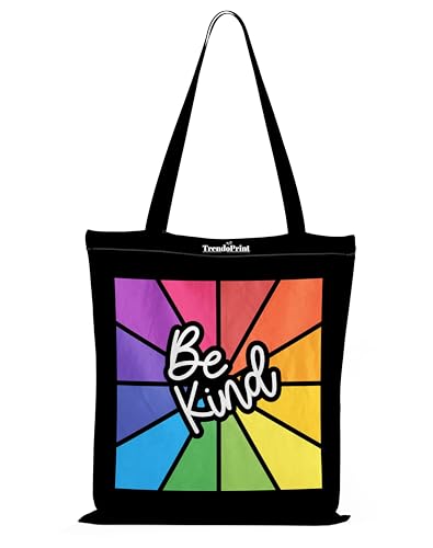 Image of TrendoPrint Canvas Tote Bags for Women with Zip, College Bag for Girls, 100% Organic Cotton Tote Bag for Shopping, Travel & Beach