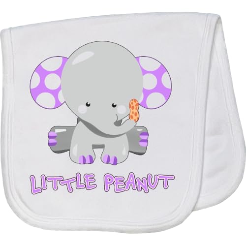 inktastic Little Peanut- Cute Baby Elephant Baby Burp Cloth White 29bba