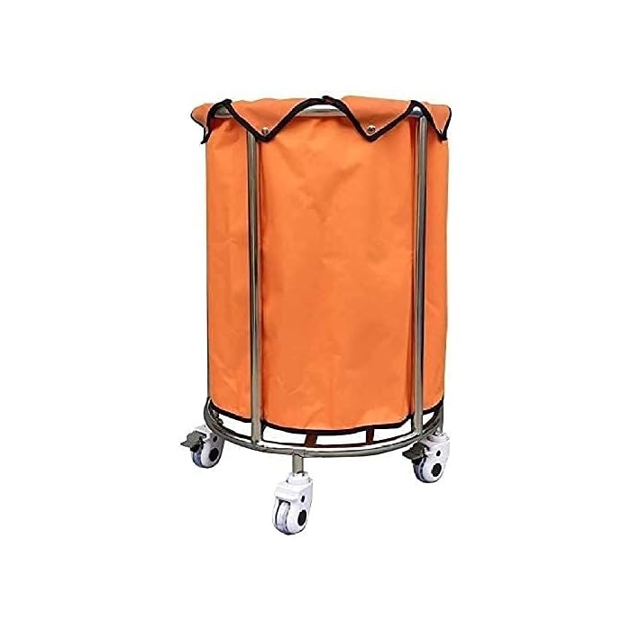 Buy ZSCLLCQ Movable Trolleys Laundry Basket Round Laundry Cart with Brake Wheels Rolling Laundry