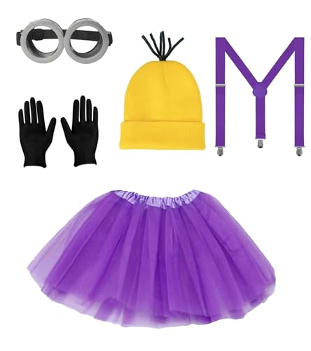 MZinge 5Pcs Halloween Costume Accessories Adult, Goggles/Beanie/Gloves, Halloween Cosplay Party