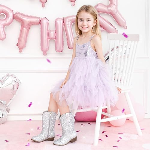 Glitter Girls Cowgirl Boots Sparkly Cowboy Dress Boots For Toddler To Big Kid Mid Calf Pointed Toe Party Birthday Horse Riding3
