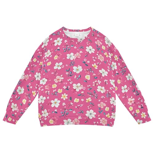 JUNZAN Flowers Peonies Hot Pink Little Kids Hoodie Sweatshirt Long Sleeve Fall Tops Shirts Sports 4T
