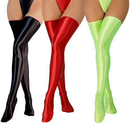 Bas elastiques Happy Cherry collants brillants anti glisse femme