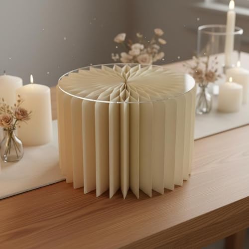 Piédestal présentoir gâteau blanc pliable solution gain de place buffet